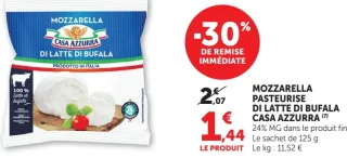Mozzarella pasteurisée di latte di bufala Casa Azzurra