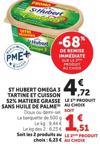 Matière grasse Tartine et Cuisson St Hubert Oméga 3