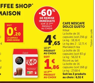 Café Nescafé Dolce Gusto Kitkat / Marrakech tea / Ricoré au lait