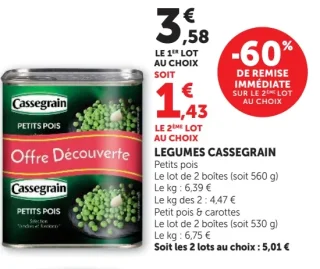 Légumes Cassegrain Petits pois