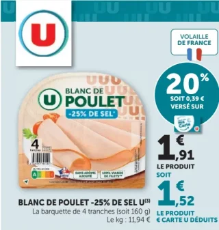 Blanc de Poulet -25% de sel U