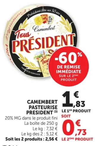 Président Camembert pasteurisé