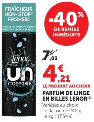 Parfum de linge en billes Lenor Unstoppables