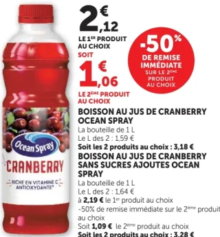 Boisson au jus de cranberry Ocean Spray