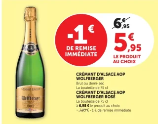 Crémant d'Alsace AOP Wolfberger Brut ou demi-sec