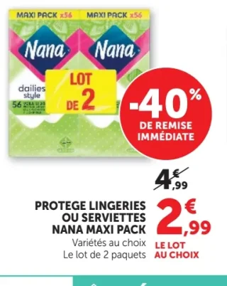 Protège lingeries ou serviettes Nana Maxi Pack
