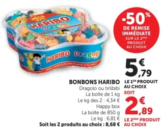 BONBONS HARIBO Dragolo ou tirlibibi ou Happy box