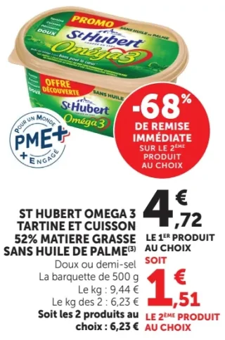St Hubert Omega 3 Tartine et cuisson sans huile de palme