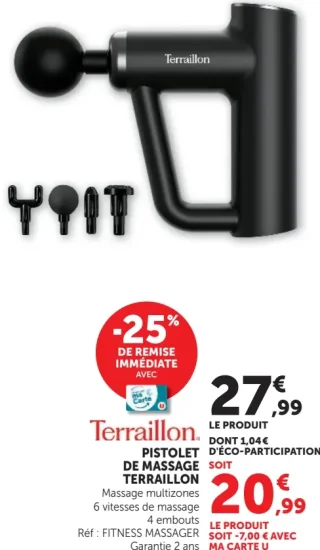 Pistolet de massage Terraillon Fitness Massager