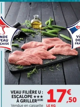 Veau Filière U : Escalope*** à griller