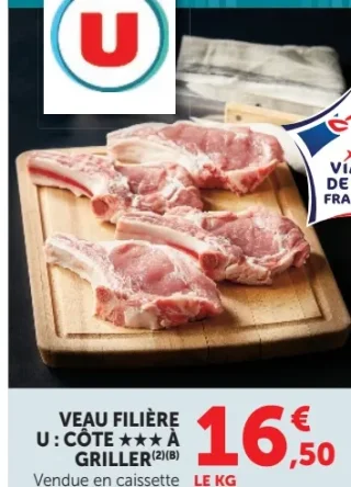 Veau Filière U : Côte*** à griller