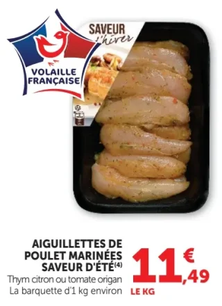 Aiguillettes de poulet marinées saveur d'été