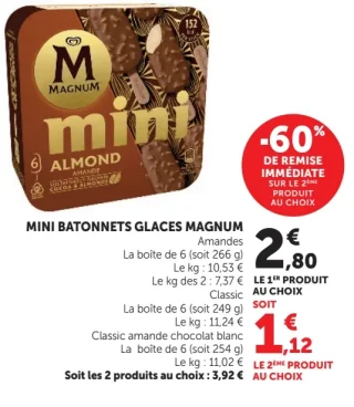 Mini batonnets glaces Magnum