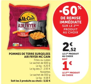 Pommes de terre surgelées Air Fryer McCain