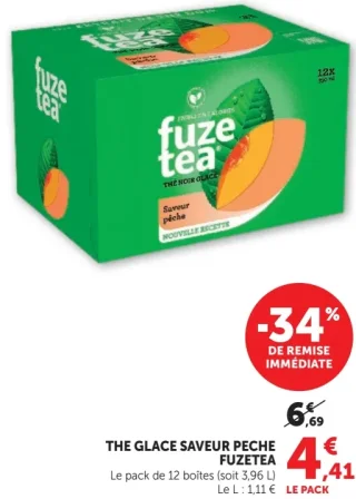 Thé glacé saveur pêche Fuze Tea