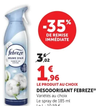 Désodorisant Febreze Brume d'air