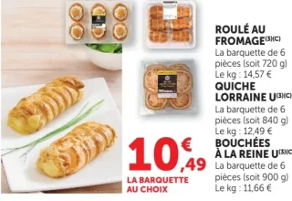 ROULÉ AU FROMAGE, QUICHE LORRAINE U OU BOUCHÉES À LA REINE U