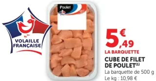 Cube de filet de poulet