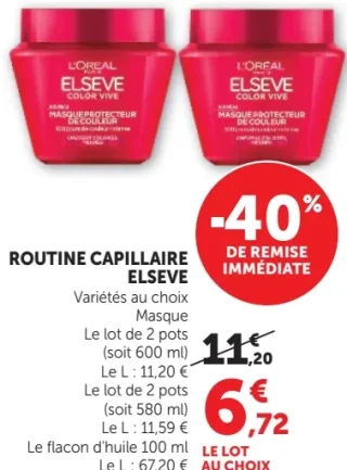 Masque L'Oréal Paris Elseve - Le lot de 2 pots