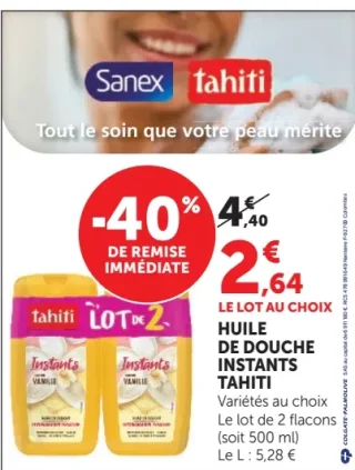 Huile de douche Instants Tahiti Variétés au choix