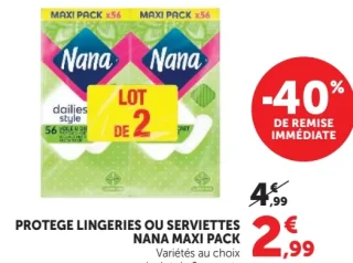 Protège lingeries ou serviettes Nana Maxi Pack