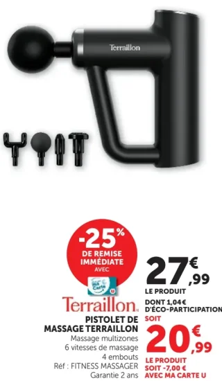 Pistolet de massage Terraillon Fitness Massager