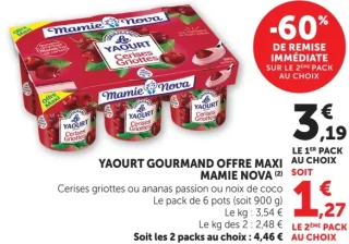 YAOURT GOURMAND OFFRE MAXI MAMIE NOVA