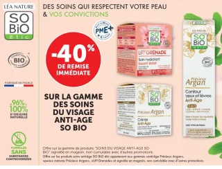 Gamme des soins du visage anti-âge SO BiO étic