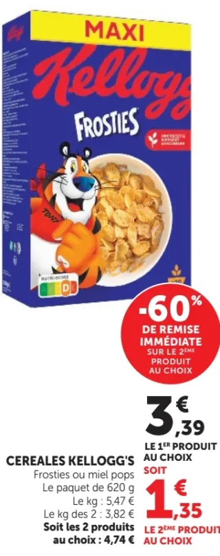 Kellogg's Frosties ou Miel Pops