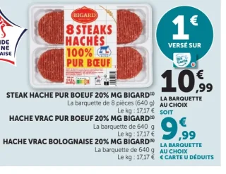 Steak Haché Pur Boeuf 20% MG Bigard