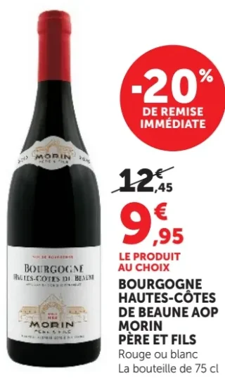 Bourgogne Hautes-Côtes de Beaune AOP Morin Père et Fils Rouge ou blanc