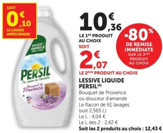 Lessive Liquide Persil Bouquet de Provence ou douceur d'amande