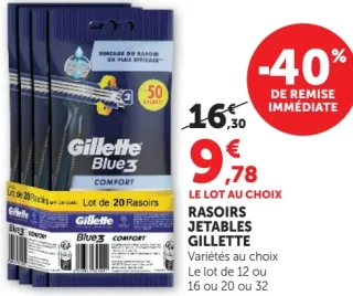 Rasoirs jetables Gillette Blue3