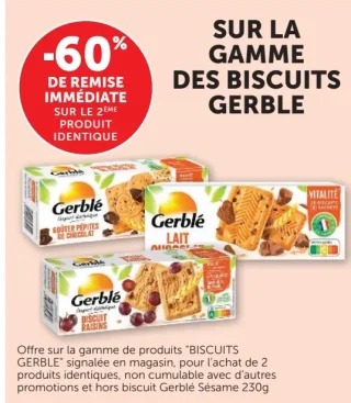 Biscuits Gerblé (Gamme signalée en magasin)