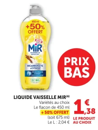 Liquide vaisselle Mir