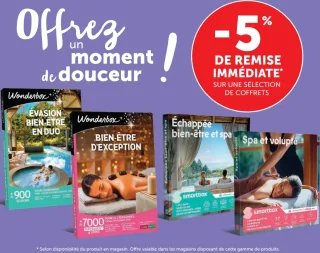 Sélection de coffrets cadeaux Wonderbox et Smartbox