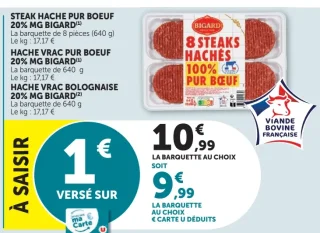 8 Steaks hachés 100% pur boeuf Bigard