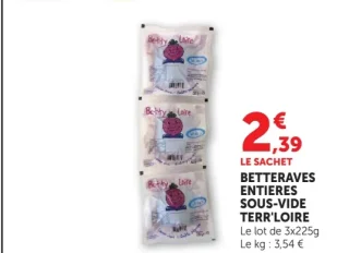 Betteraves entières sous-vide Terr'Loire