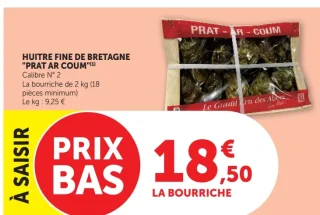 Huitre fine de Bretagne Prat ar Coum Calibre N°2