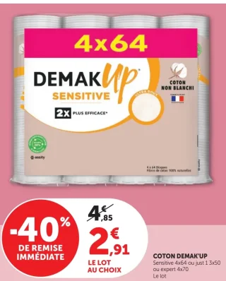 Coton DEMAK'UP Sensitive 4x64 ou just 1 3x50 ou expert 4x70