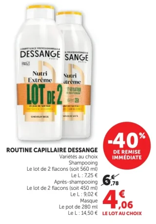 Routine Capillaire Dessange Shampooing ou Après-shampooing