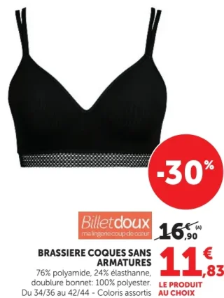 Brassiere coques sans armatures Billet doux