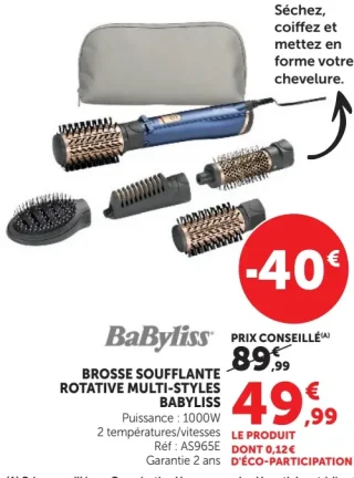 Brosse soufflante rotative multi-styles Babyliss AS965E