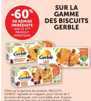 Gamme des biscuits Gerblé