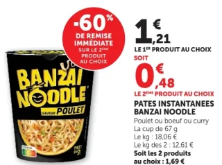 Pates Instantanees Banzai Noodle