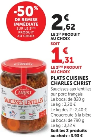 Plats Cuisines Charles Christ Saucisses Lentilles