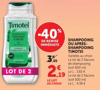 SHAMPOOING OU APRES-SHAMPOOING TIMOTEI