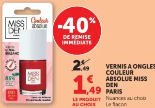 VERNIS A ONGLES COULEUR ABSOLUE MISS DEN PARIS
