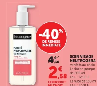 Soin Visage Neutrogena Gel Nettoyant Pureté Pamplemousse