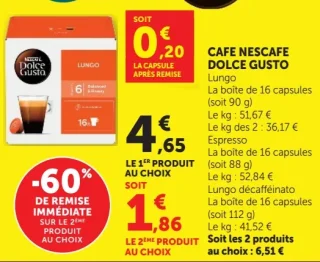 Café Nescafé Dolce Gusto Lungo / Espresso / Lungo décafféinato